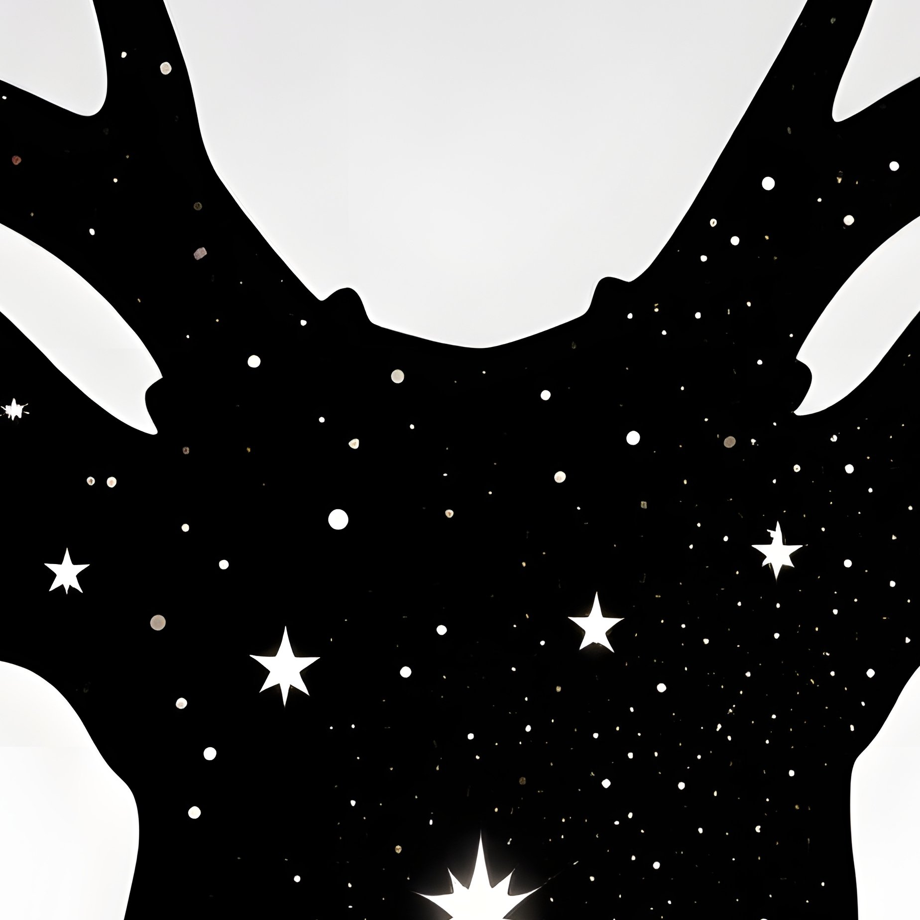 A Deer Head Silhouette Filled With A Starry Night Sky Deer - Full Resolution Quality Preview