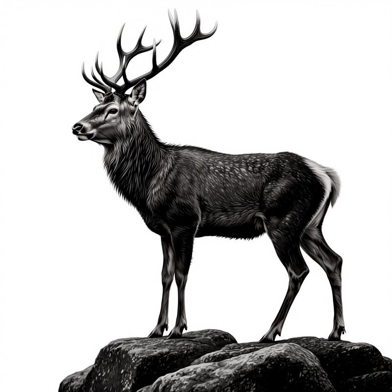 A Deer Standing On A Rock Deer Wildlife