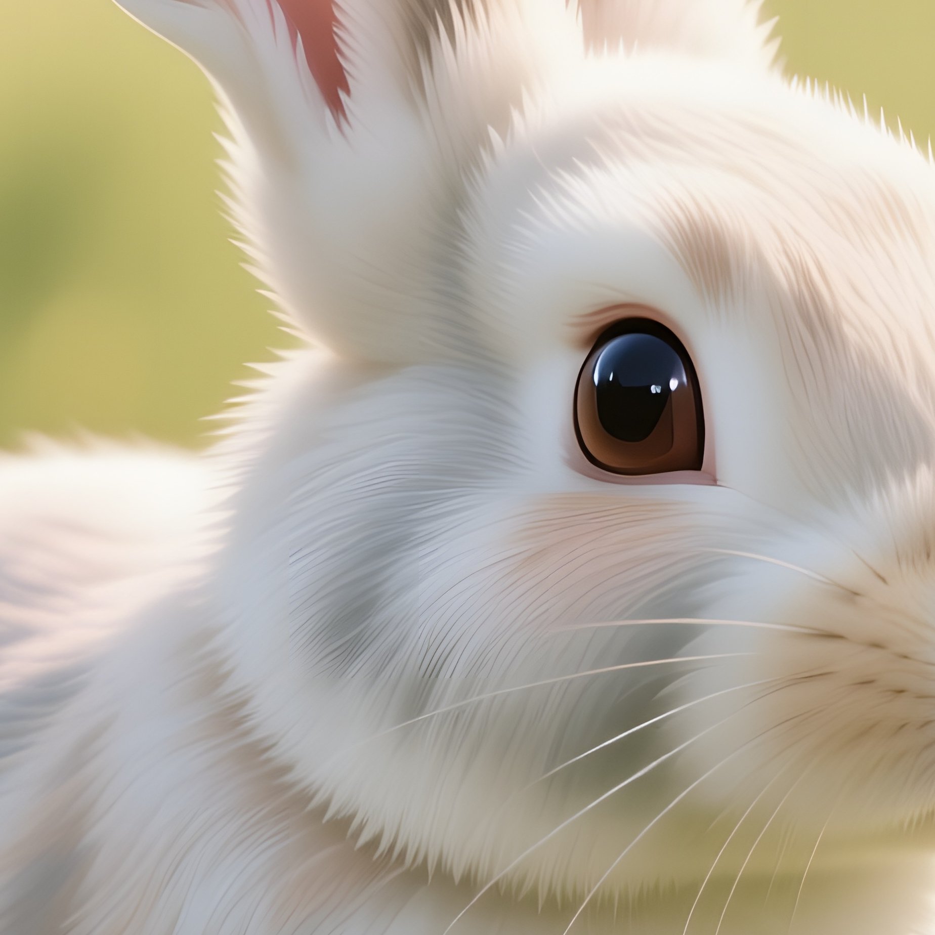 A Delicate Porcelain Rabbit Nestled Among Wildflowers In A Sunlit Meadow, Petals Gently Brushing - Full Resolution Quality Preview