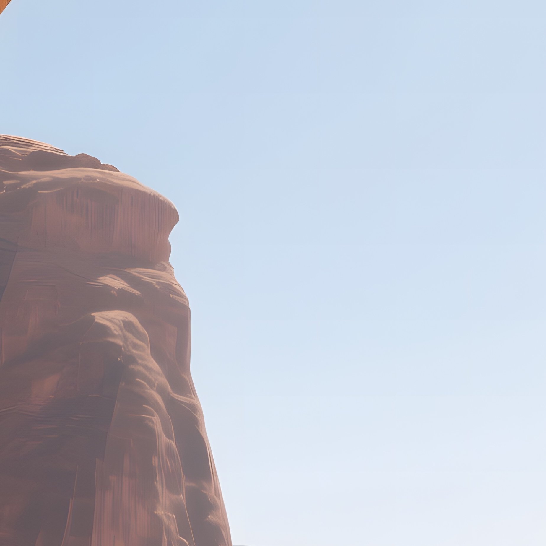 A Desert Canyon At Midday, Towering Sandstone Arches Are Draped With Massive Tapestries Woven From - Full Resolution Quality Preview