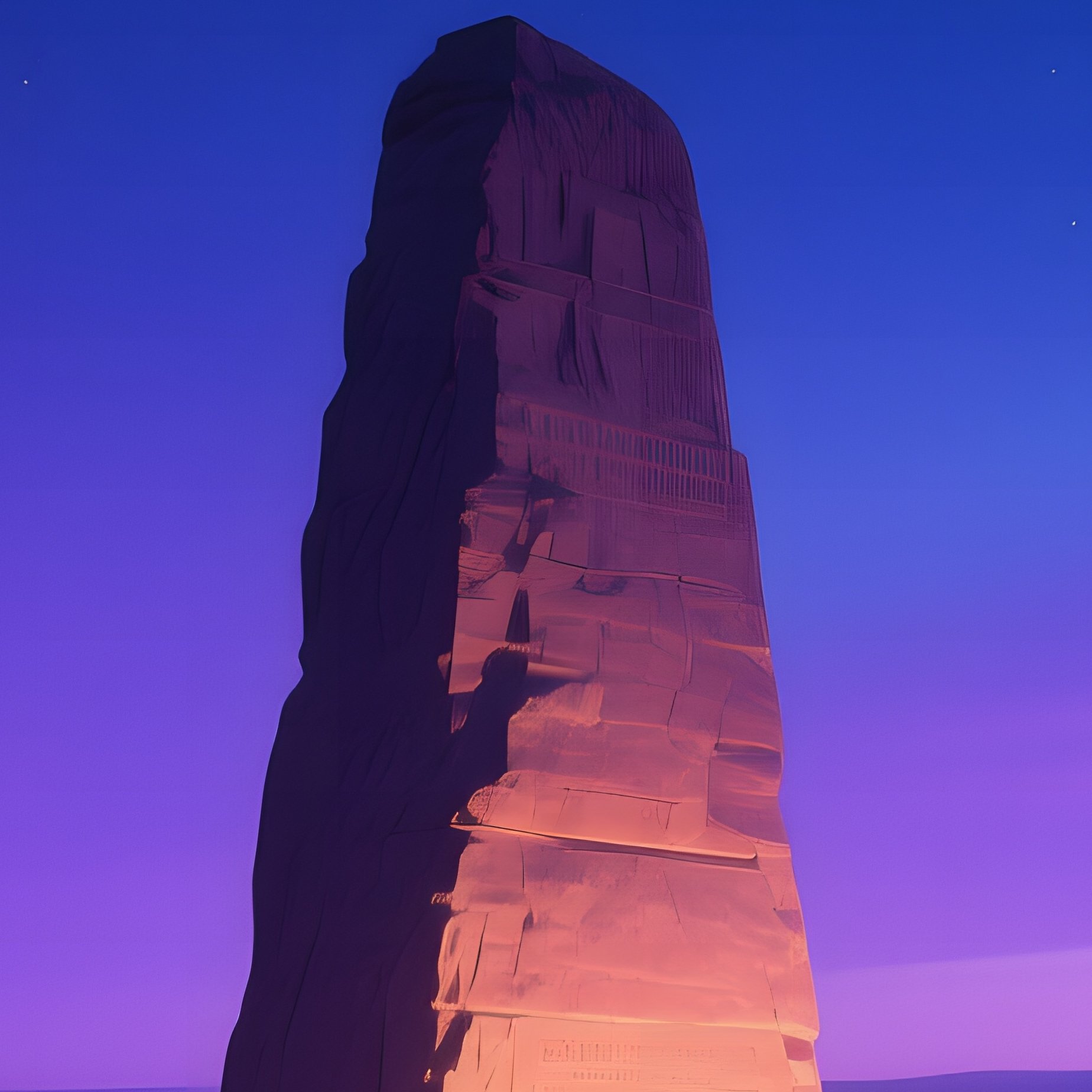 A Desert Night Where A Glowing Sandstone Monument Glows Faintly Under A Canopy Of Stars, The - Full Resolution Quality Preview