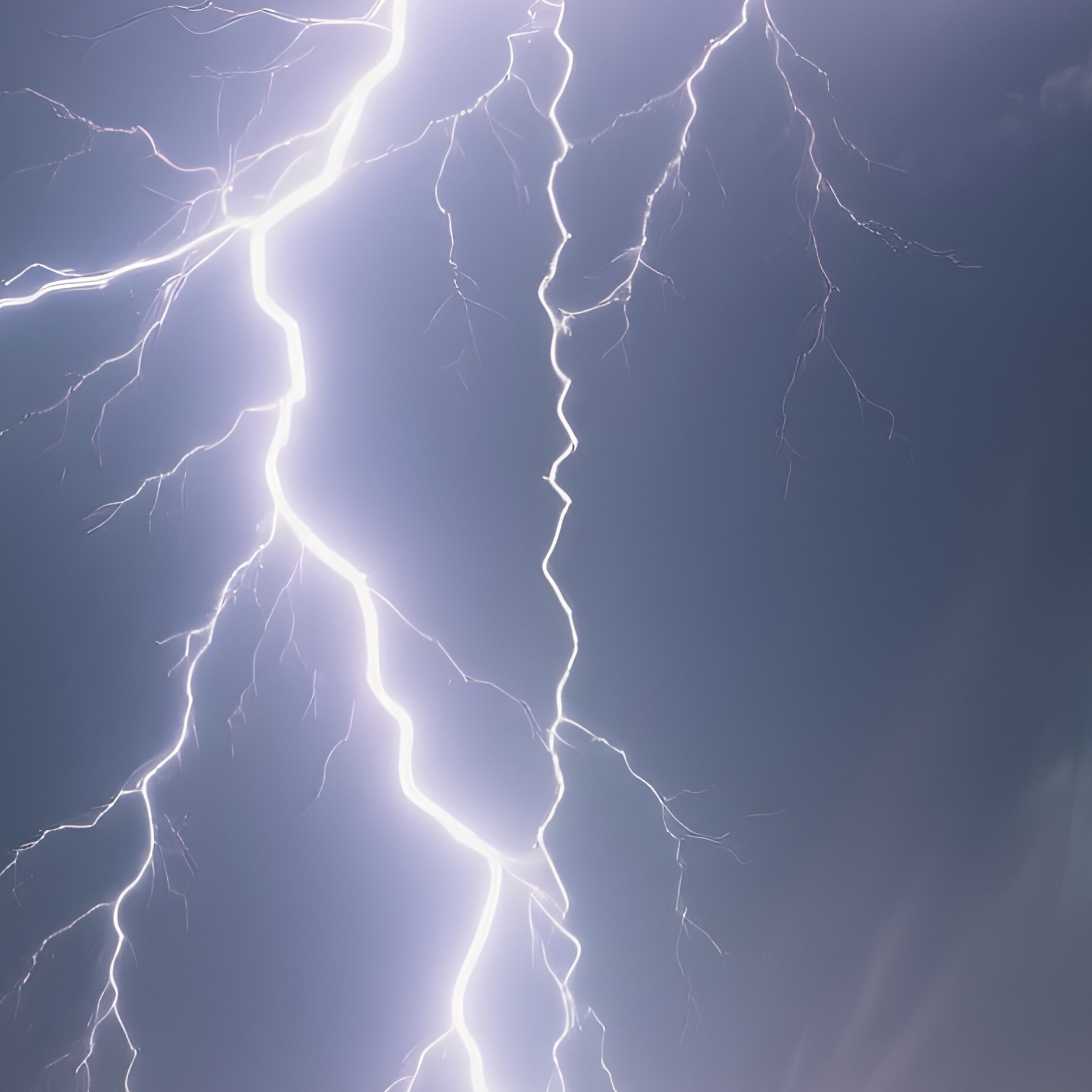 A Desert Thunderstorm Split By A Double Lightning Fork. - Full Resolution Quality Preview