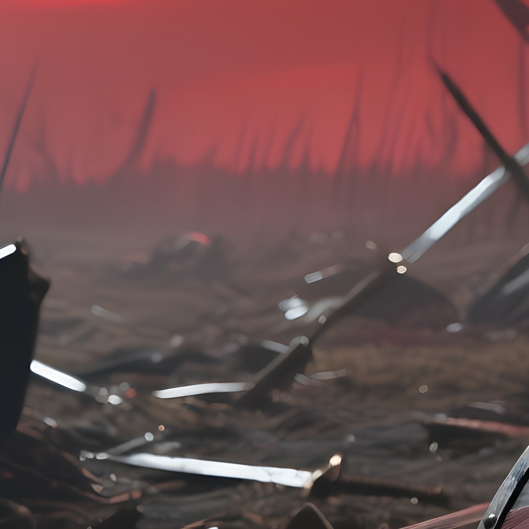 A Desolate Battlefield Littered With Broken Swords And Shattered Shields, A Blood Red Sky Casting - Full Resolution Quality Preview