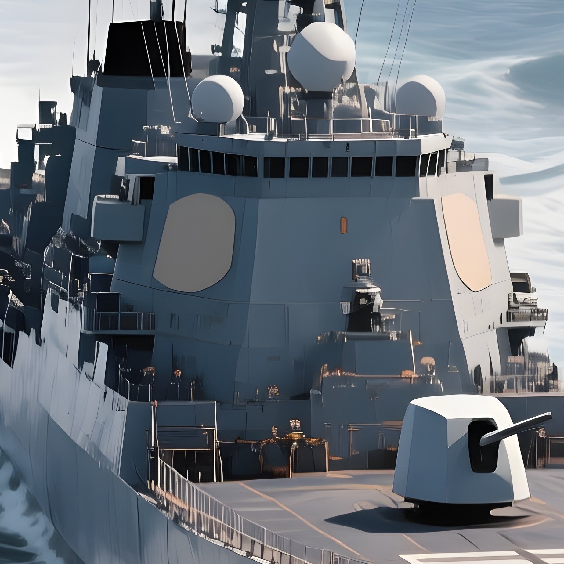 A Destroyer Crossing Open Ocean With Long Swell Lines - Full Resolution Quality Preview