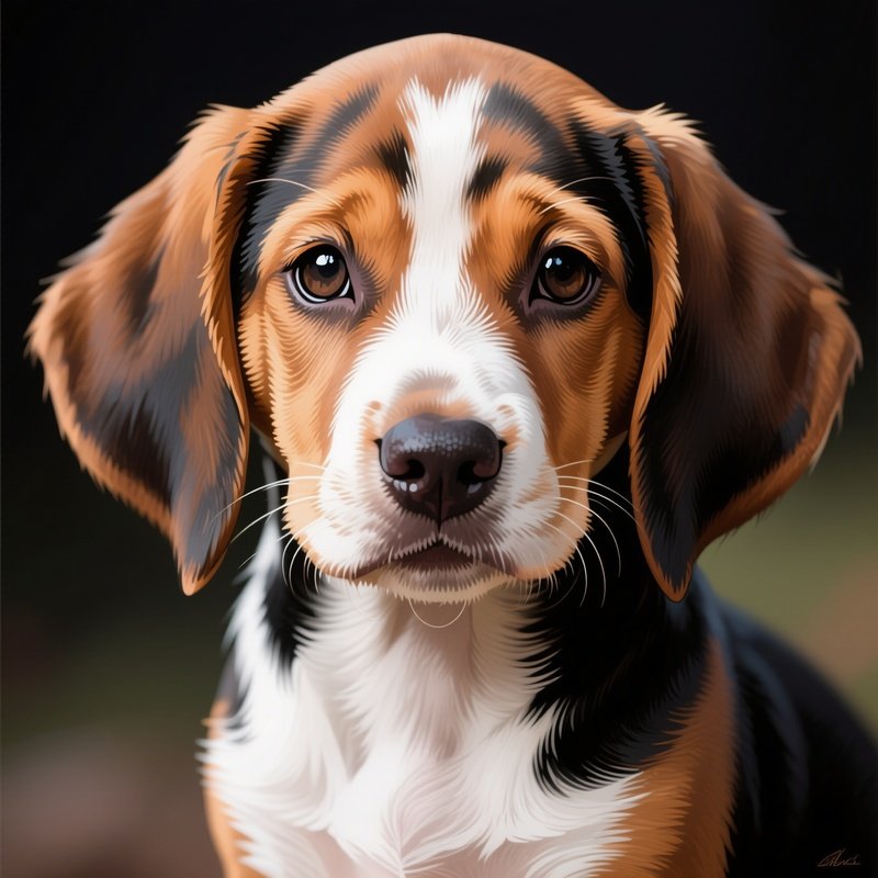 A Detailed Digital Art Puppy Vizsla Portrait