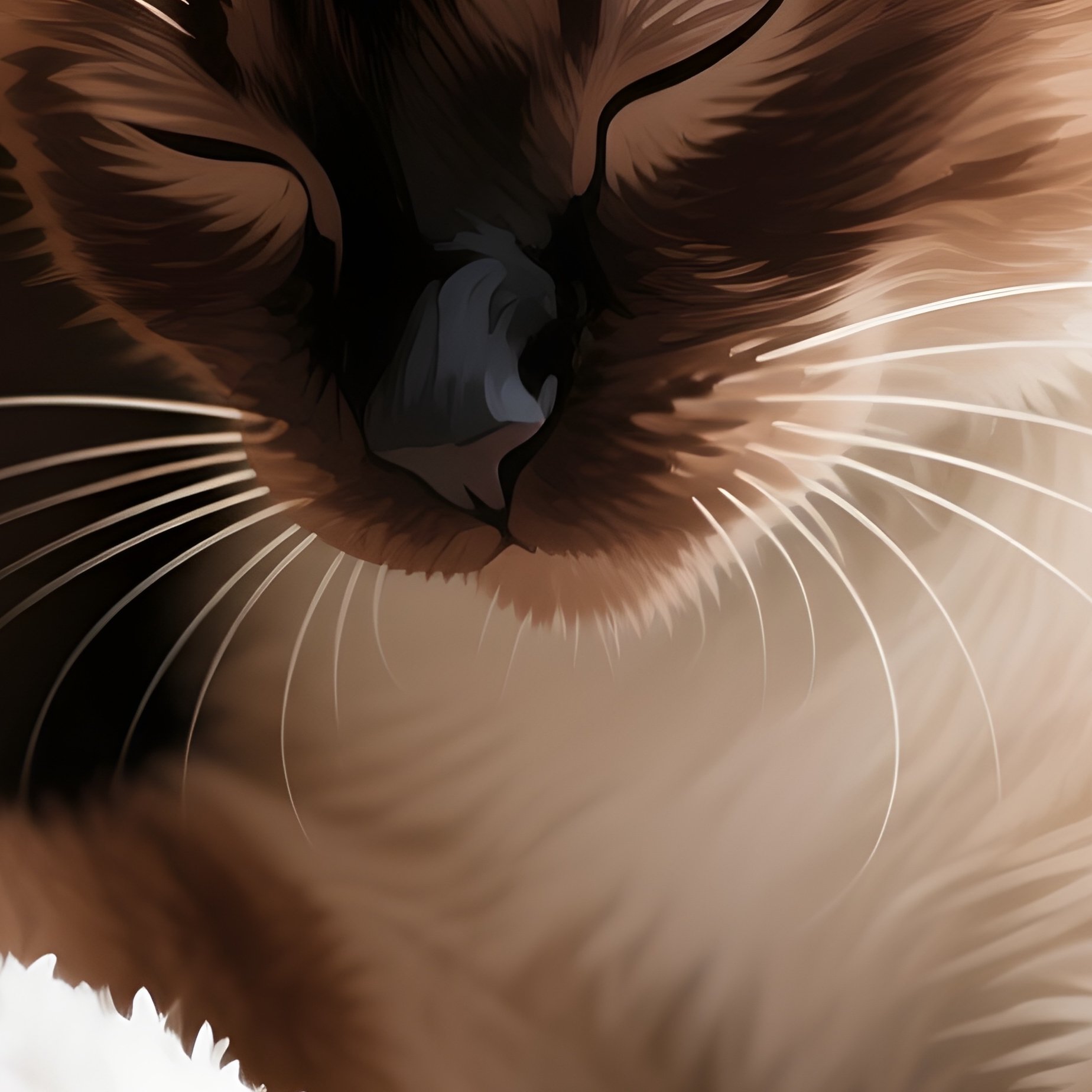 A Digital Art Of A Cat Exotic Shorthair Kneading Blanket - Full Resolution Quality Preview