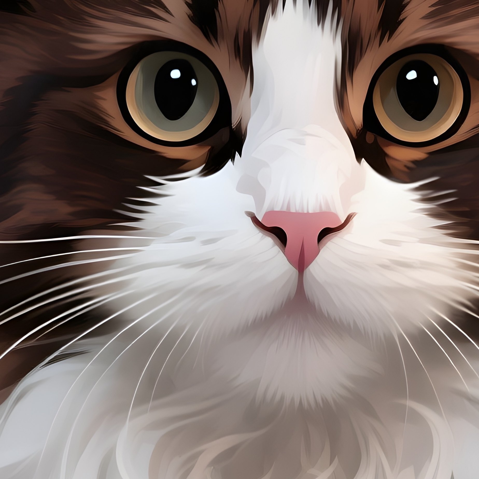 A Digital Art Of A Cat Maine Coon Peeping Out From Under Blanket - Full Resolution Quality Preview