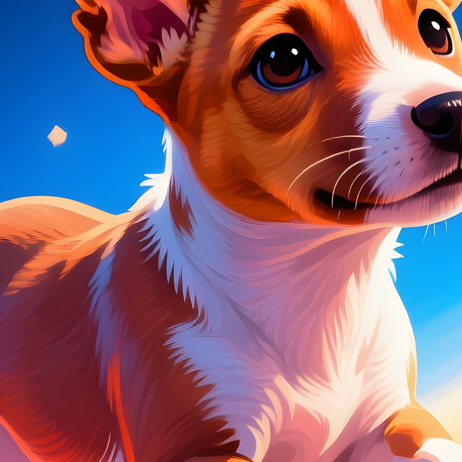 A Digital Art Of A Puppy Basenji In Space - Full Resolution Quality Preview