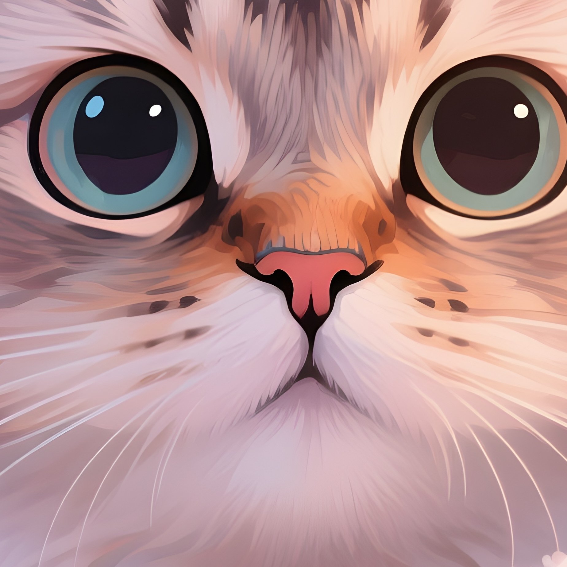 A Digital Art Of Turkish Van Cat Under Blanket - Full Resolution Quality Preview