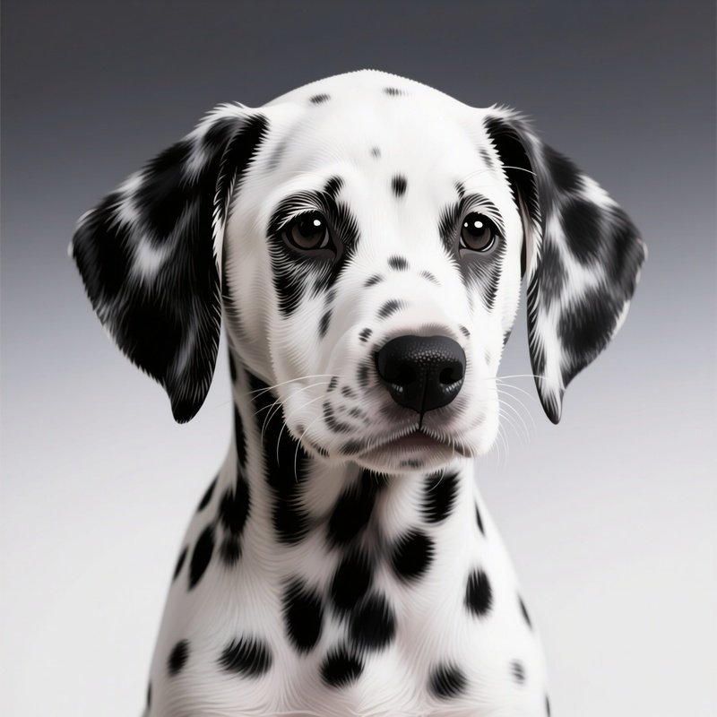 A Digital Art Puppy Dalmatian Portrait