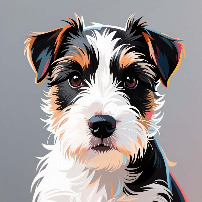 A Digital Art Puppy Scottish Terrier Portrait