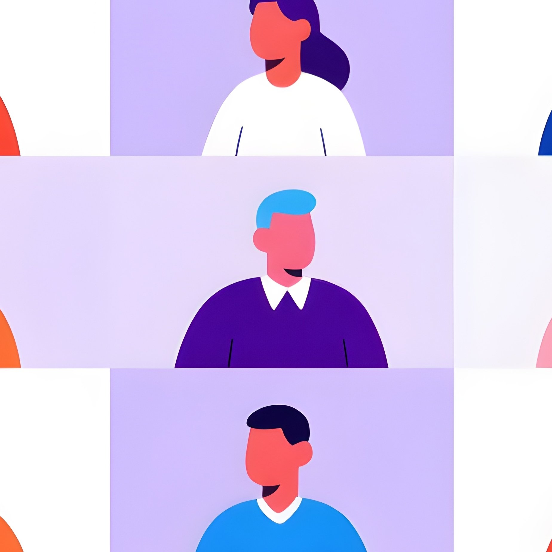 A Digital Art Rendering Of A Group Video Conference With Abstract Elements - Full Resolution Quality Preview