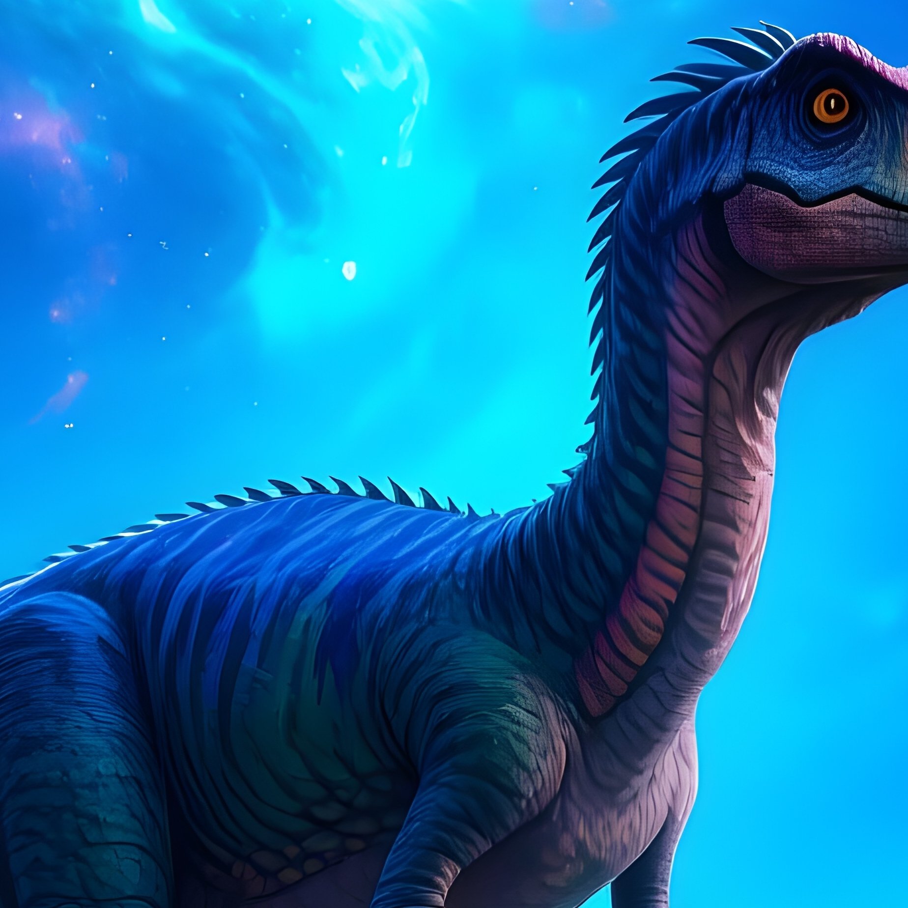 A Digital Art Representation Of A Deinonychus Dinosaurier In A Mystical Landscape - Full Resolution Quality Preview