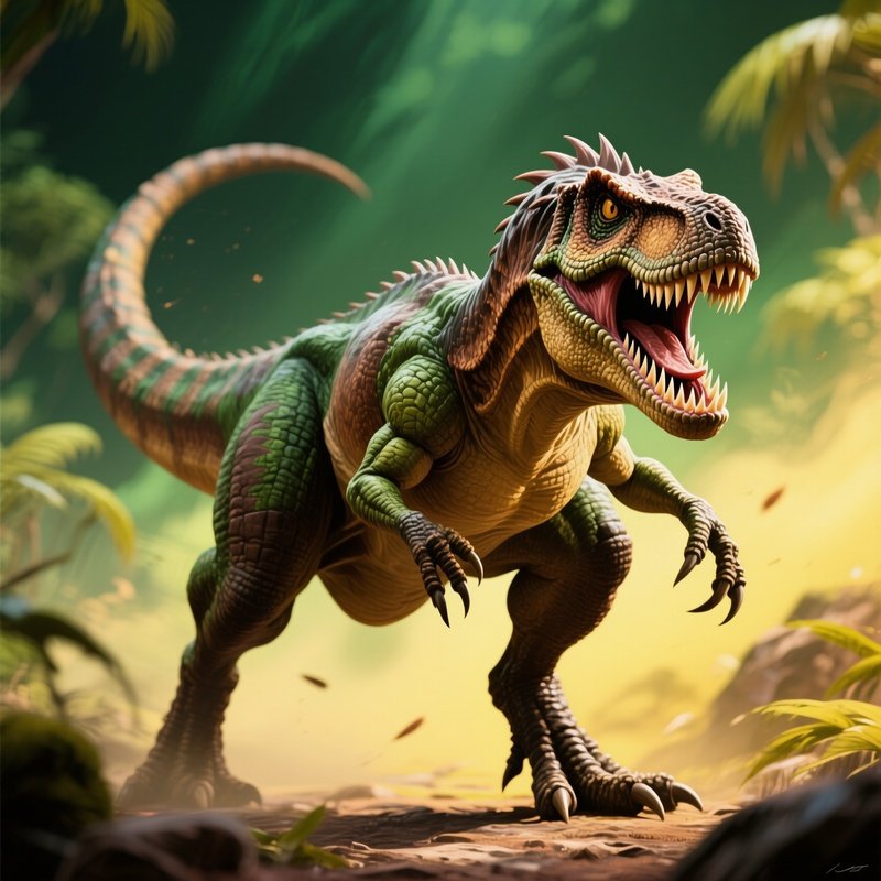 A Digital Art Representation Of A Prehistoric Beast