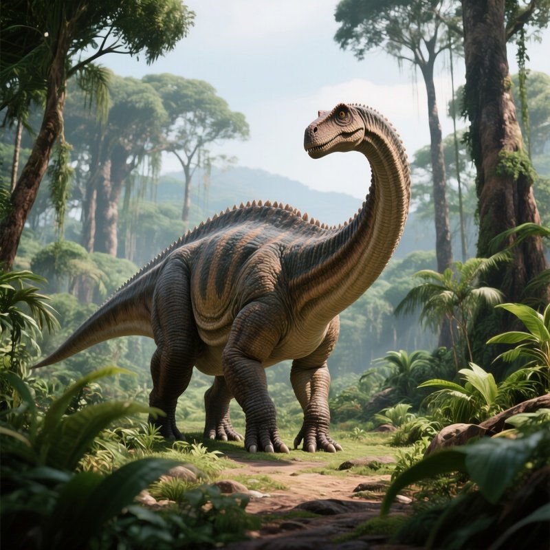 A Digital Art Representation Of An Amargasaurus Dinosaur