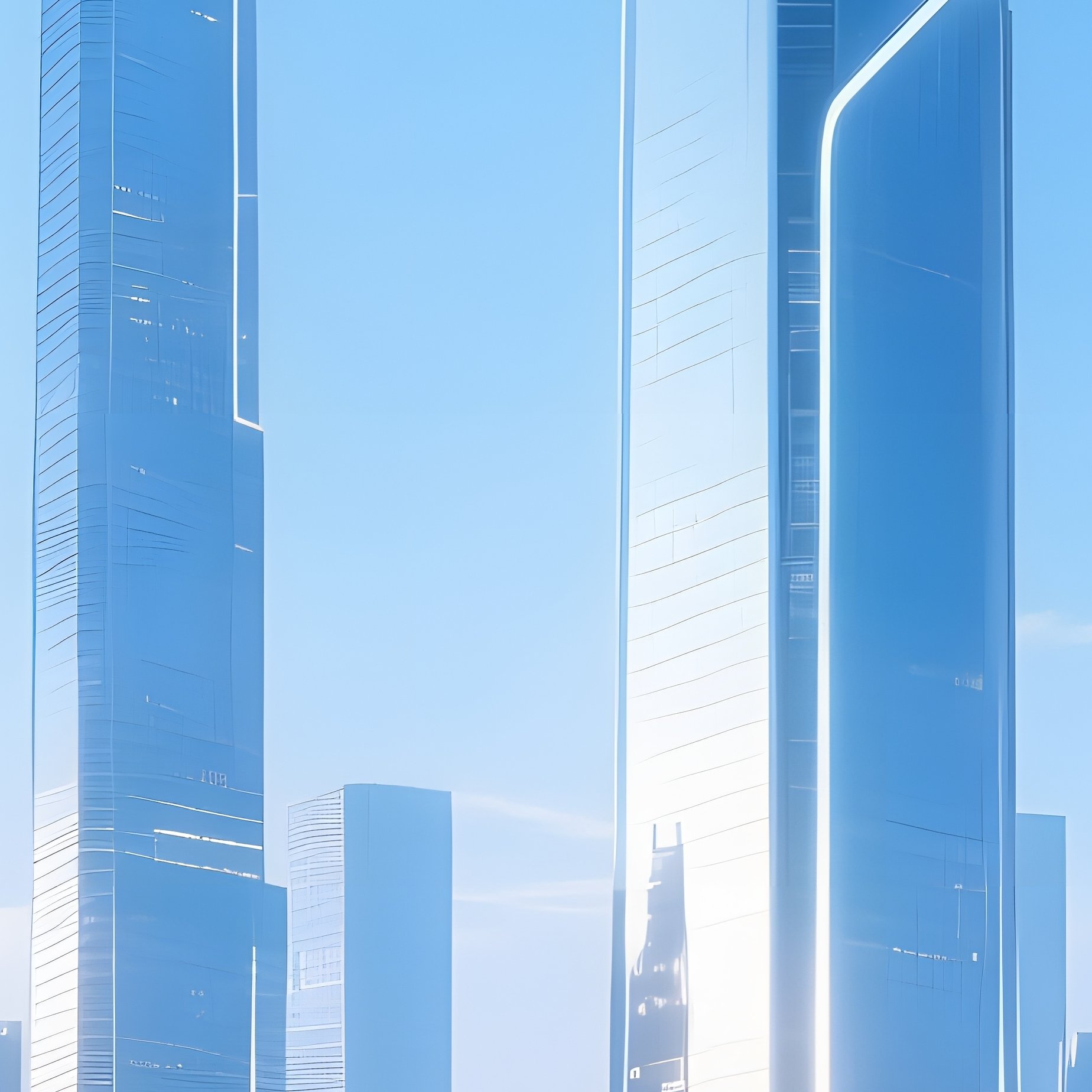 A Digital Art Skyline With Tall Buildings - Full Resolution Quality Preview