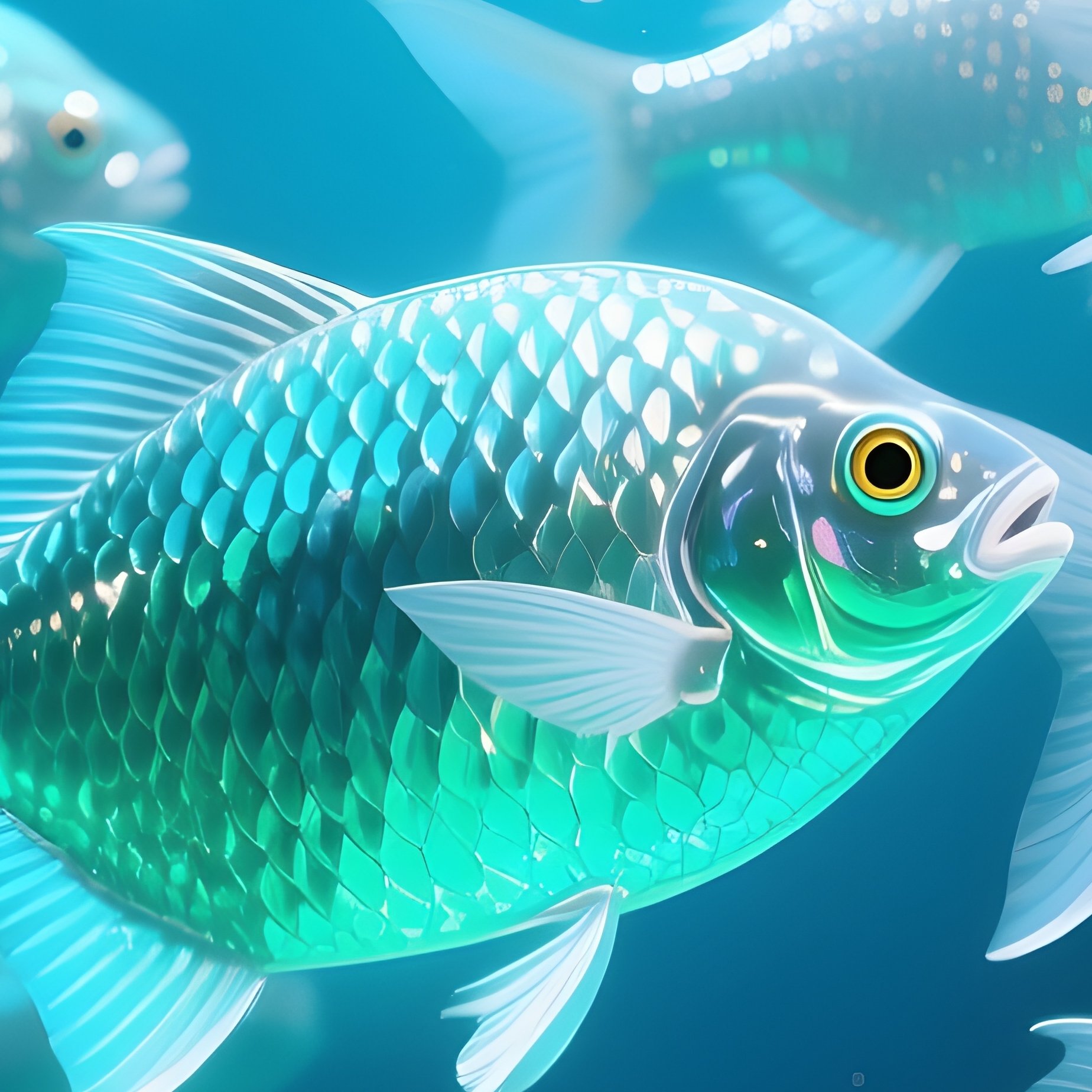 A Digital Art Tight Shimmering School Of Tetras - Full Resolution Quality Preview