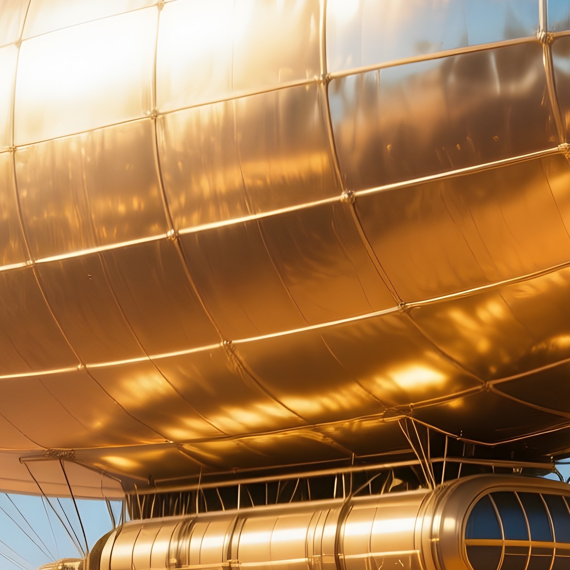 A Digital Art Zeppelin Flying Low Over The Desert - Full Resolution Quality Preview