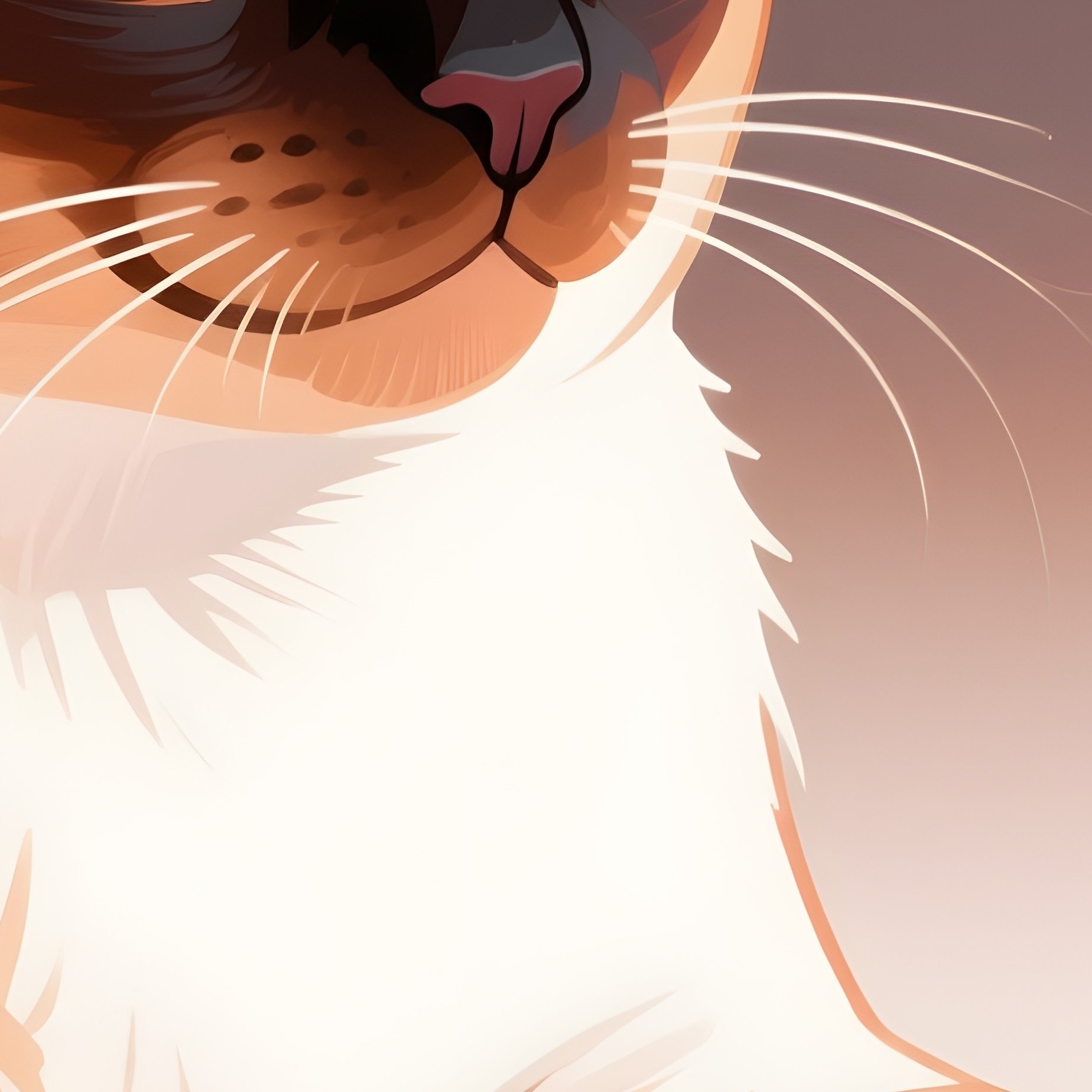 A Digital Artwork Of A Somali Chin Cat Resting On Its Paw - Full Resolution Quality Preview