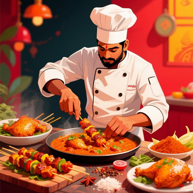 A Digital Chicken Tikka Masala Cooking