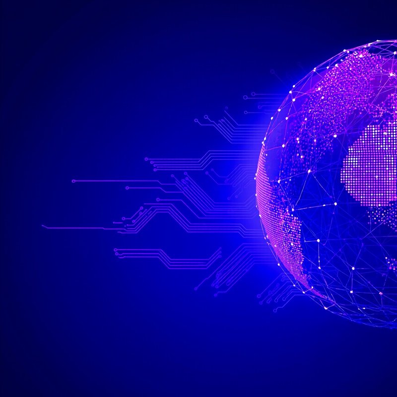 A Digital Globe With Network Connections And Circuit Patterns