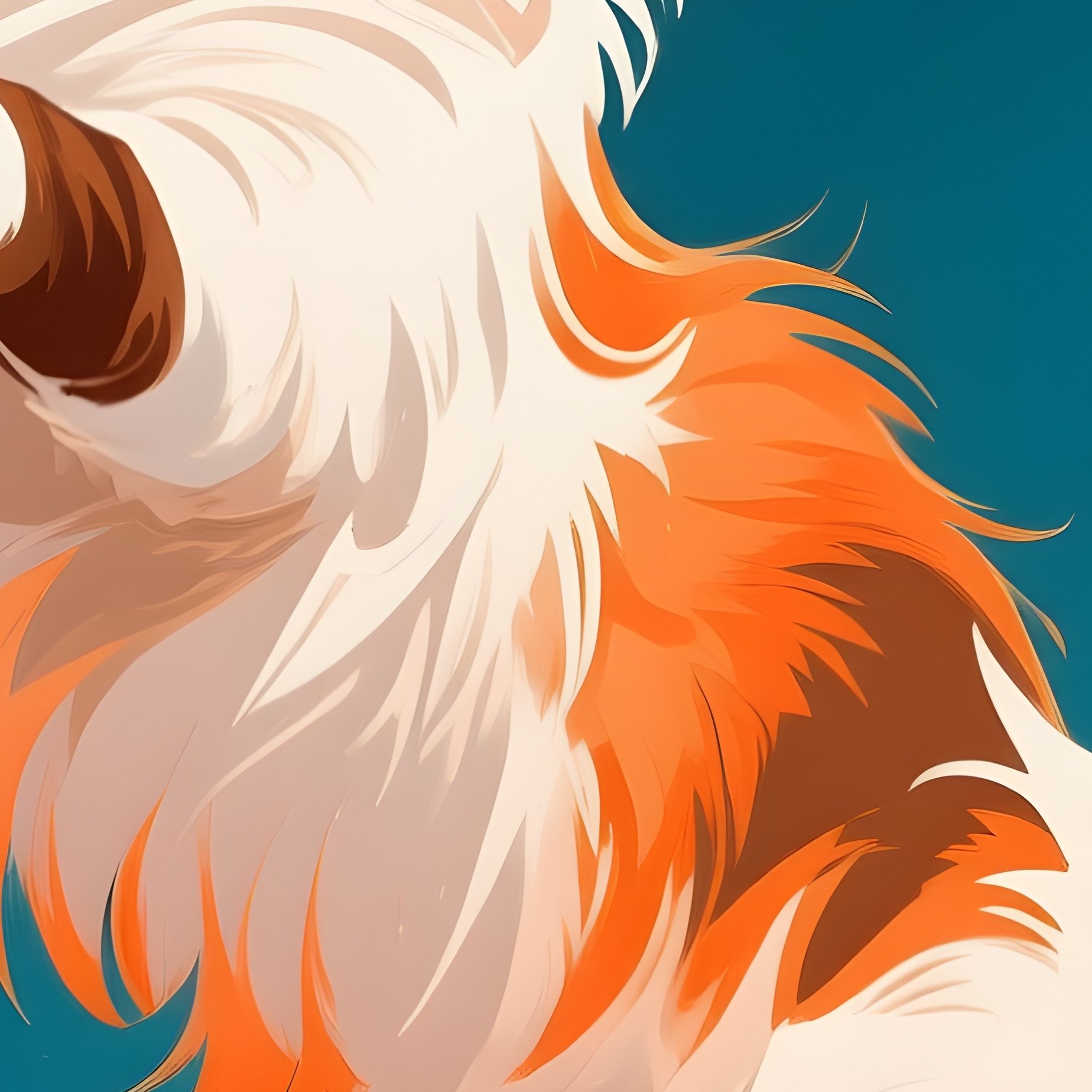 A Digital Illustration Of A Turkish Van Cat Playing With A Toy In The Air - Full Resolution Quality Preview