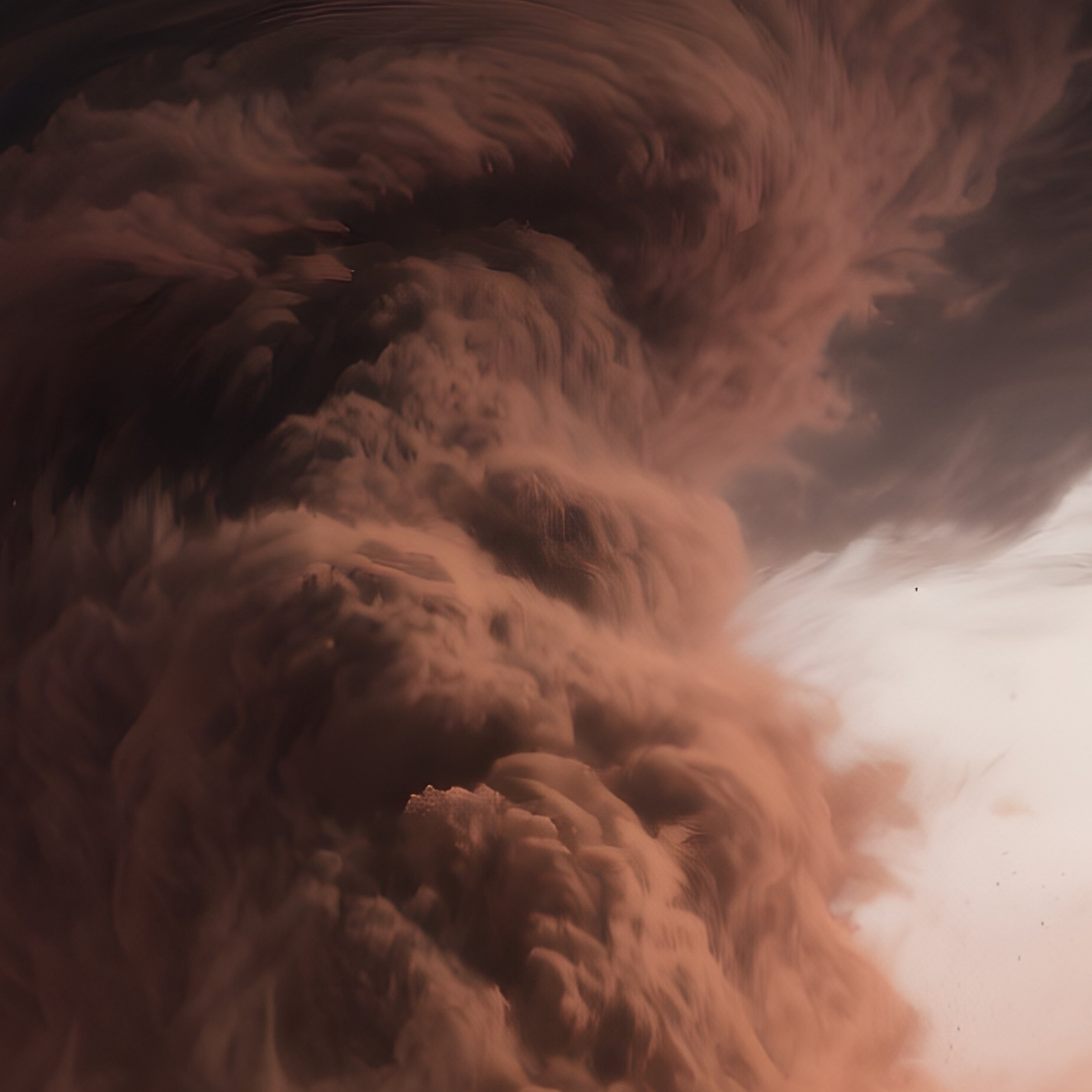 A Digital Image Of A Scientific Illustration Of Mars Dust Storm Approaching Base - Full Resolution Quality Preview