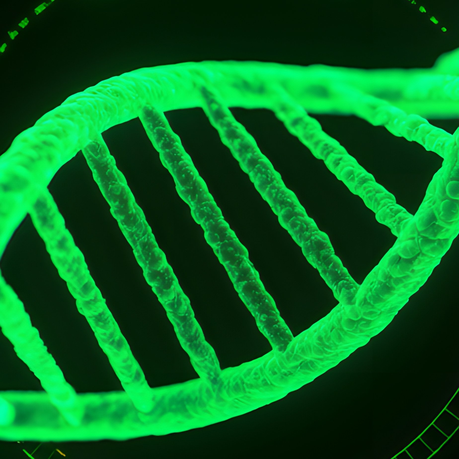 A Digital Interface Overlay On A Dna Strand Dna Digital Art - Full Resolution Quality Preview