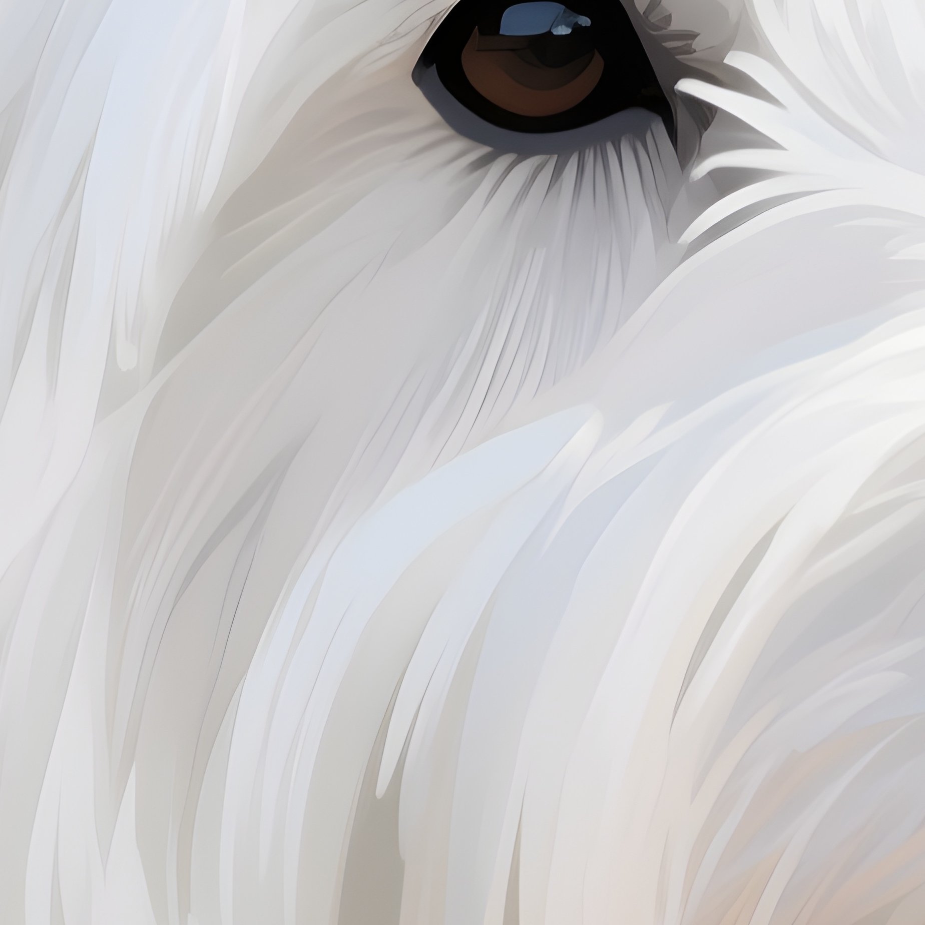 A Digital Painting Of A West Highland White Terrier Portrait - Full Resolution Quality Preview