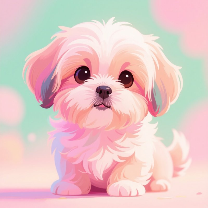 A Digital Puppy Lhasa Apso Art
