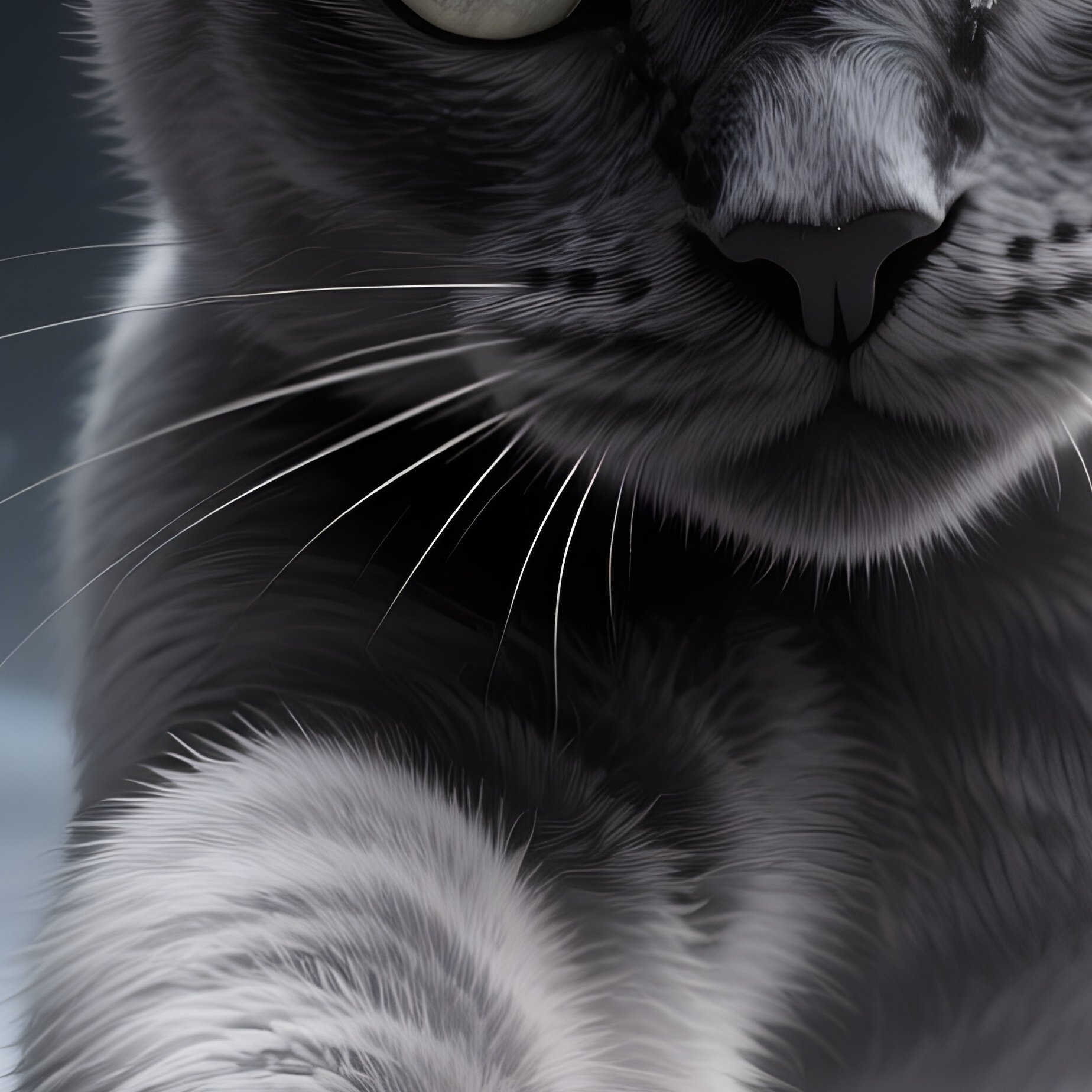 A Digital Science Fiction Cat Exotic Shorthair Stretch - Full Resolution Quality Preview