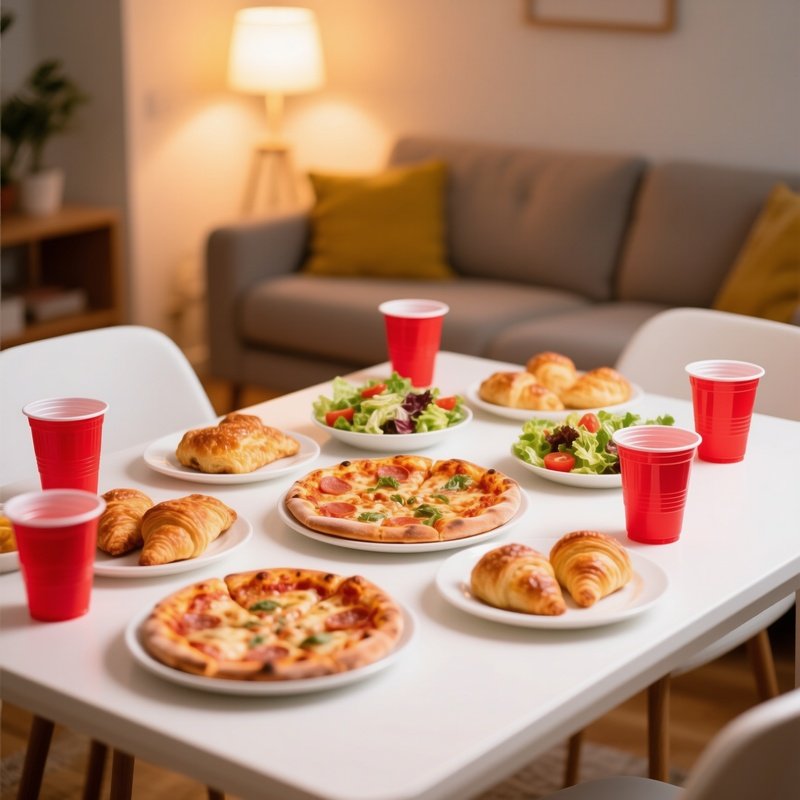 A Dining Table Set For A Casual Meal Dining Food
