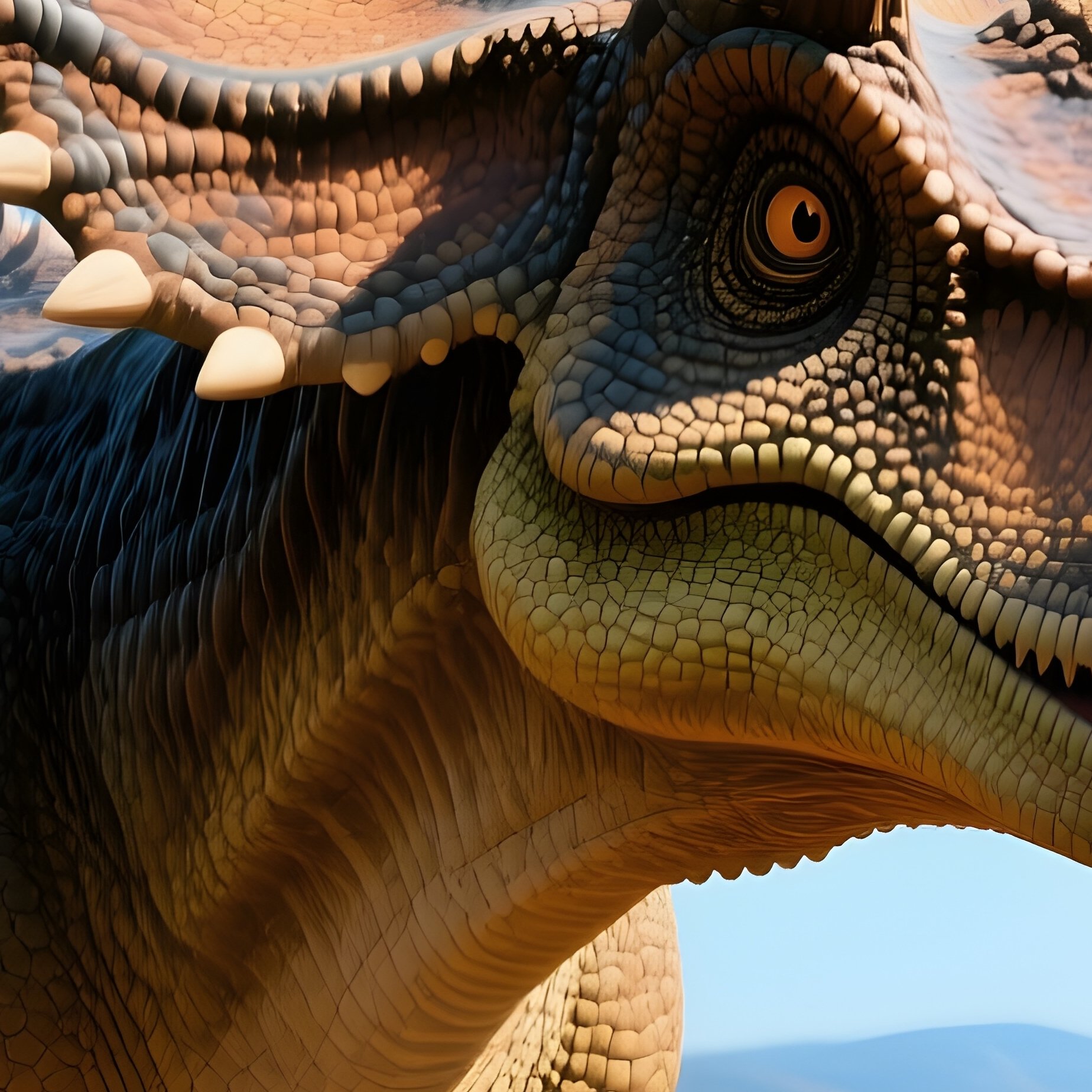 A Dinosaur Artwork Of Chasmosaurus In Savanna - Full Resolution Quality Preview