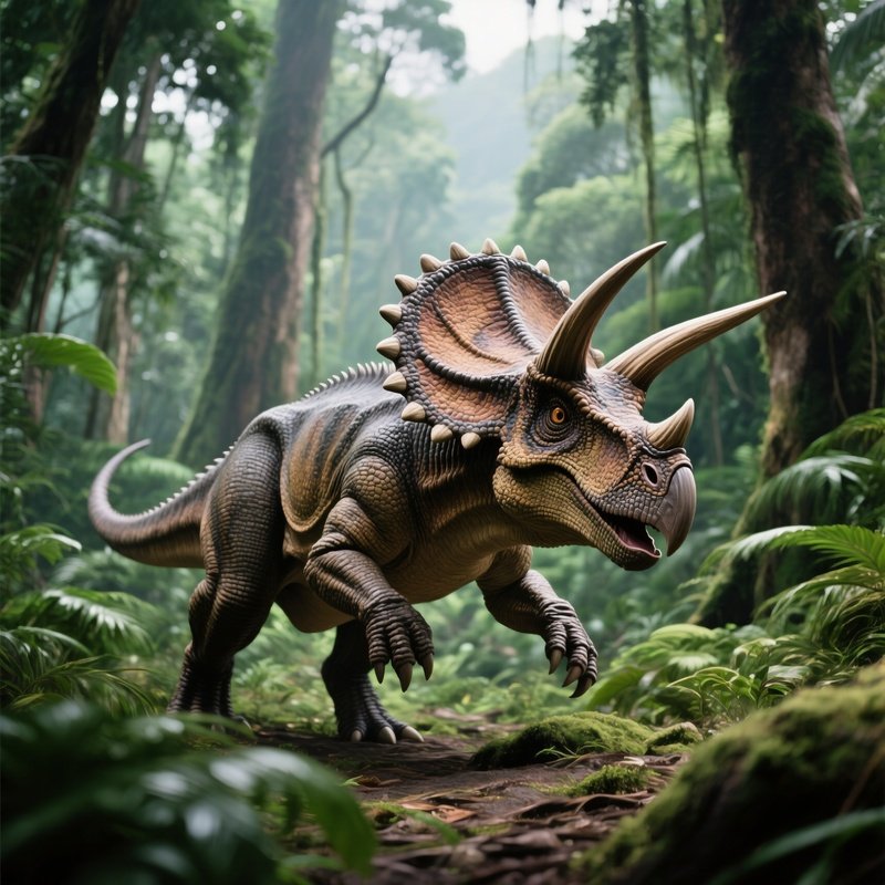 A Dinosaur Styracosaurus In A Prehistoric Scene