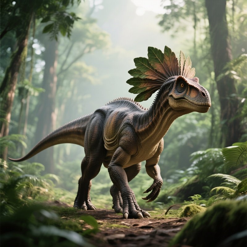 A Dinosaur Tenontosaurus In A Prehistoric Scene