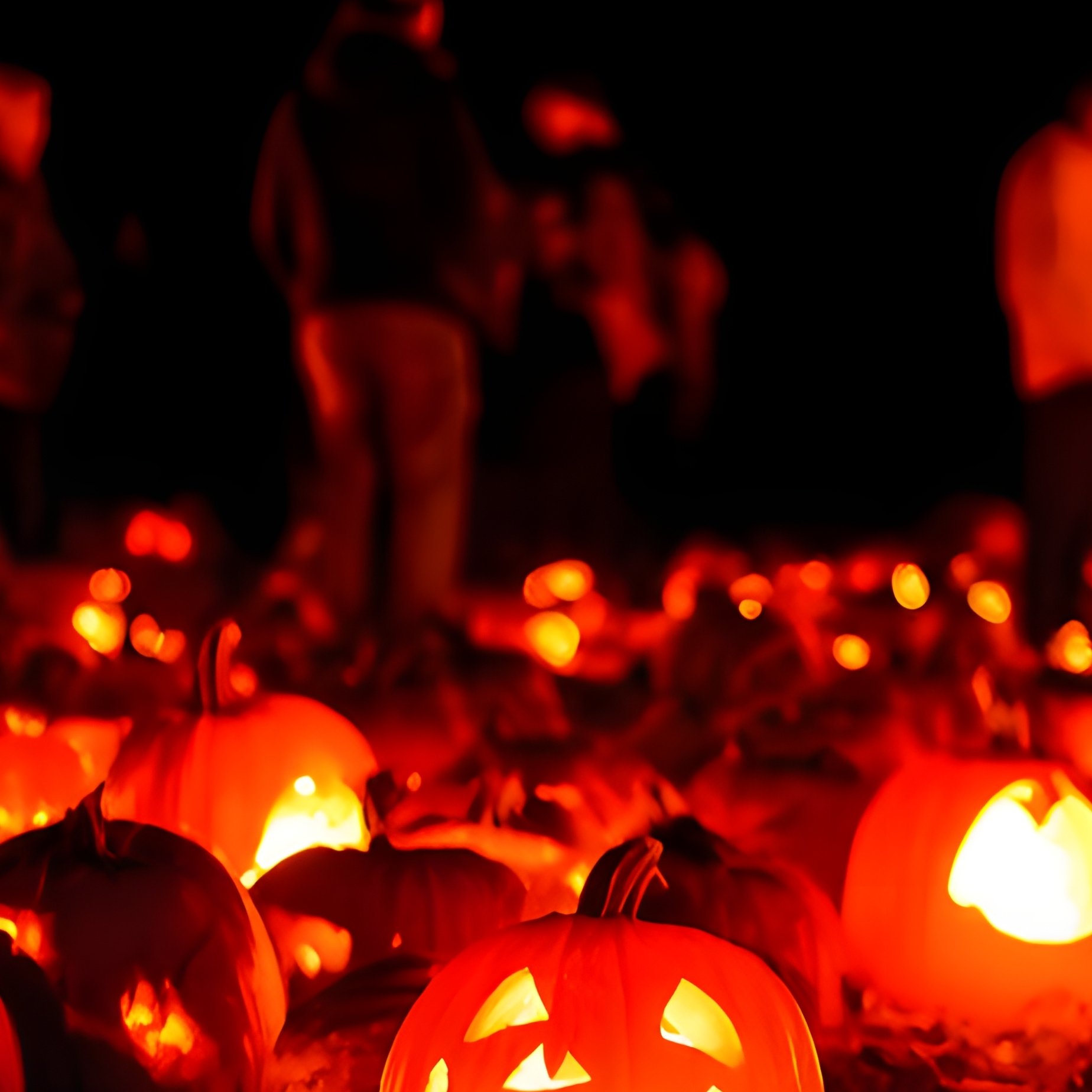 A Display Of Carved Pumpkins Lit From Within Halloween Pumpkin - Full Resolution Quality Preview