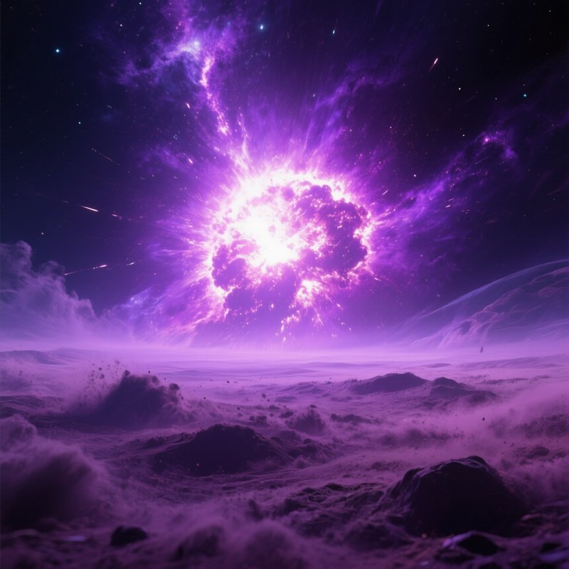 A Distant Supernova Remnant Glowing In Violet Cosmic Dust.