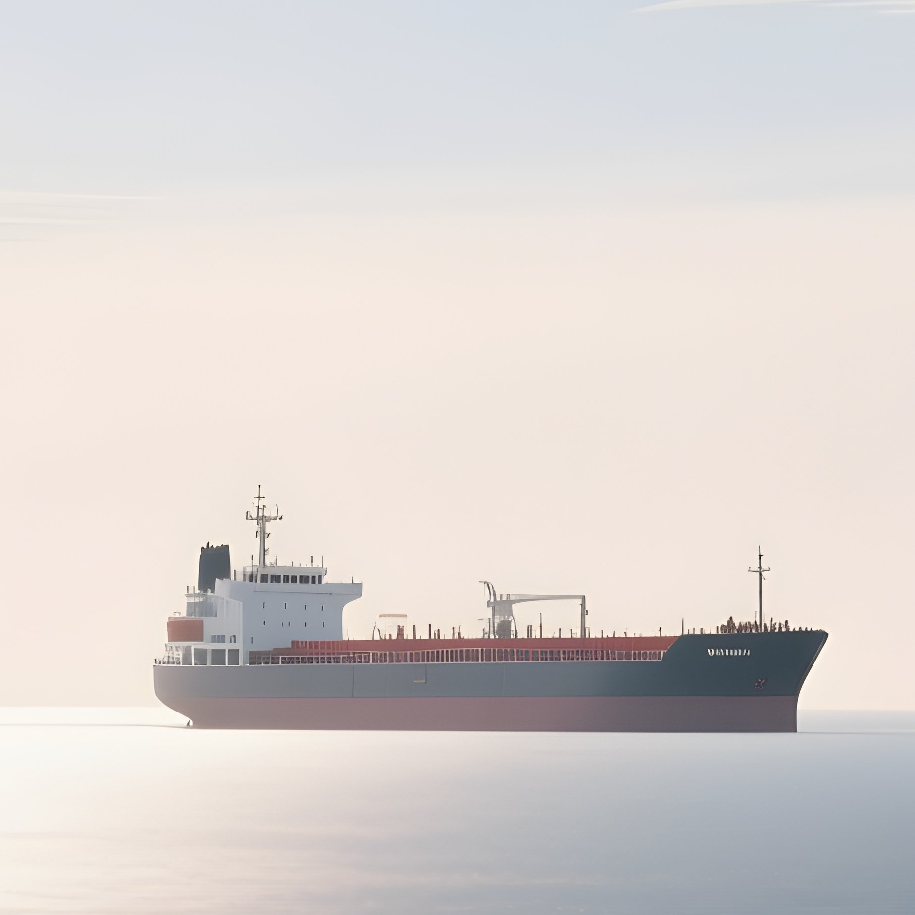 A Distant Tanker Barely Visible On The Bright Horizon Line - Full Resolution Quality Preview