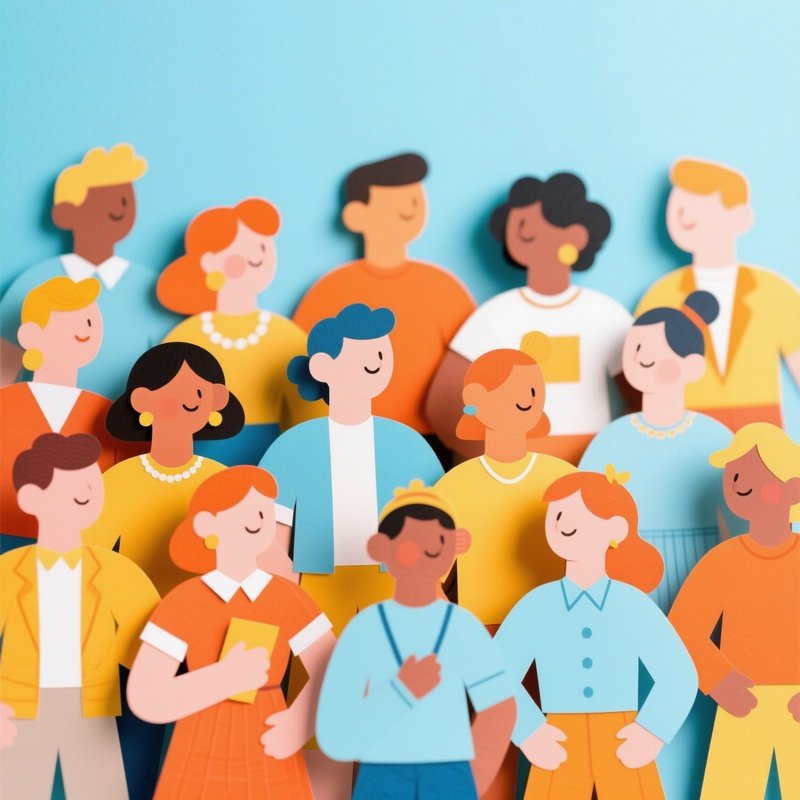 A Diverse Group Of Paper Cutout Figures Diversity Community