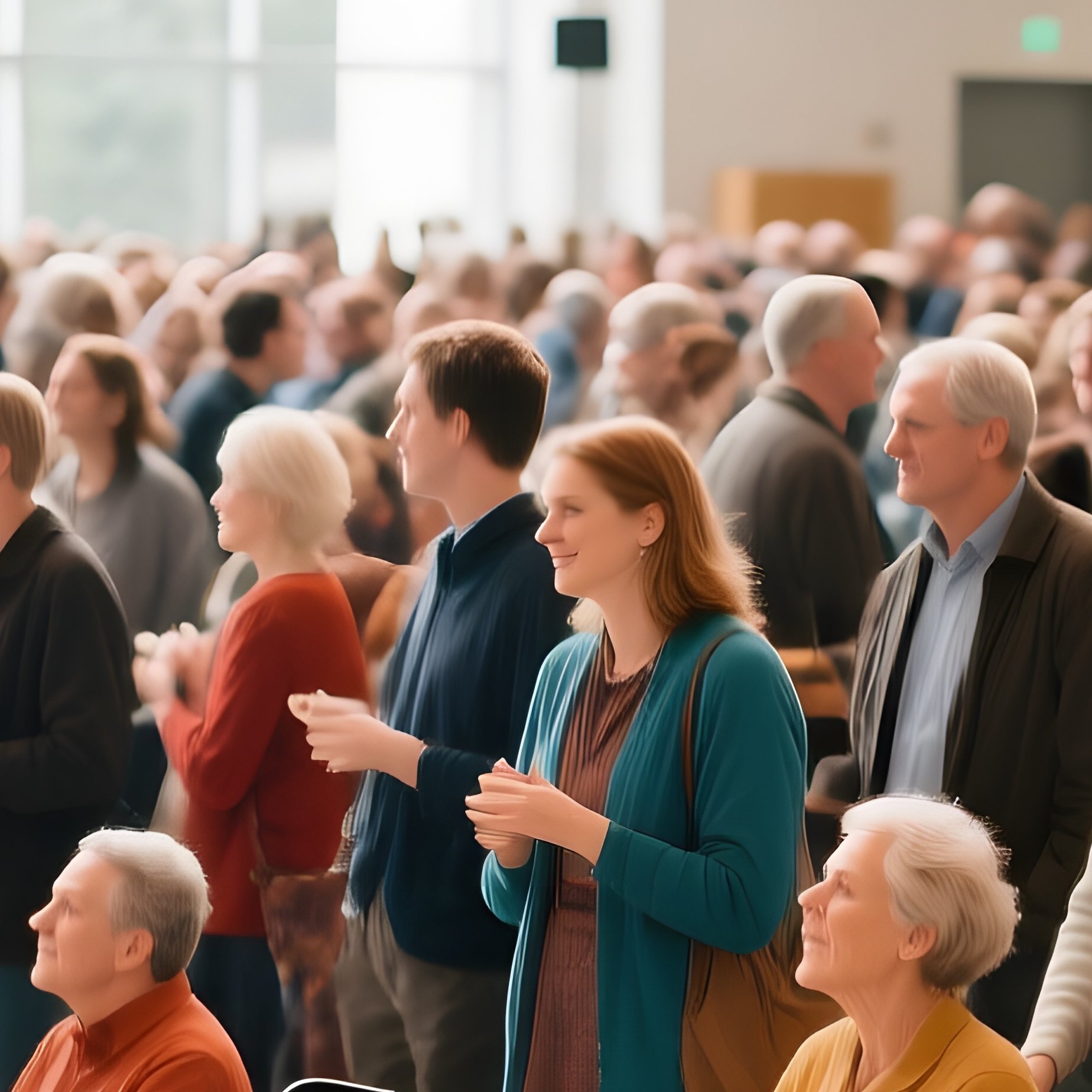 A Diverse Group Of People In A Public Indoor Space Diversity - Full Resolution Quality Preview