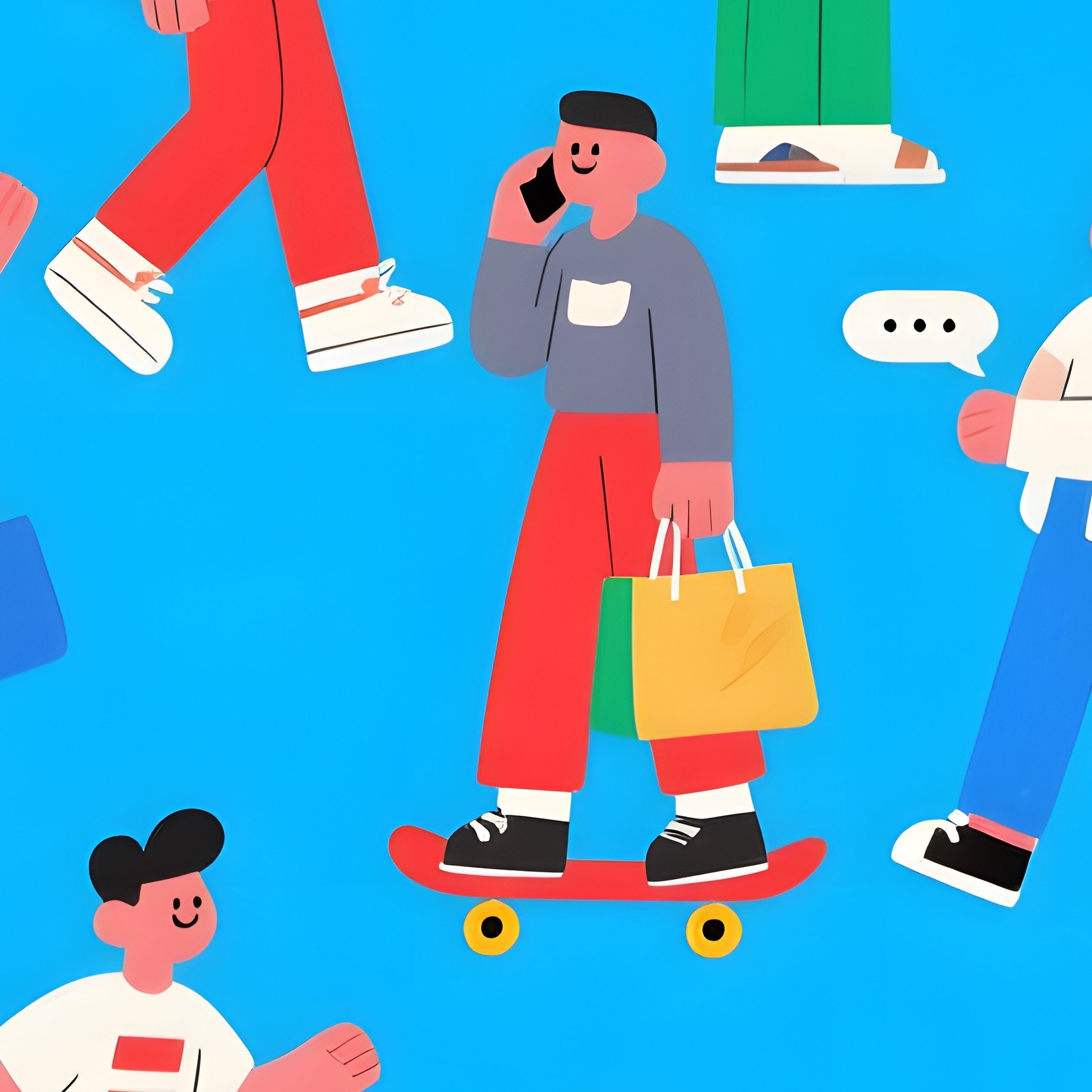 A Diverse Group Of People In Various Activities And Outfits - Full Resolution Quality Preview