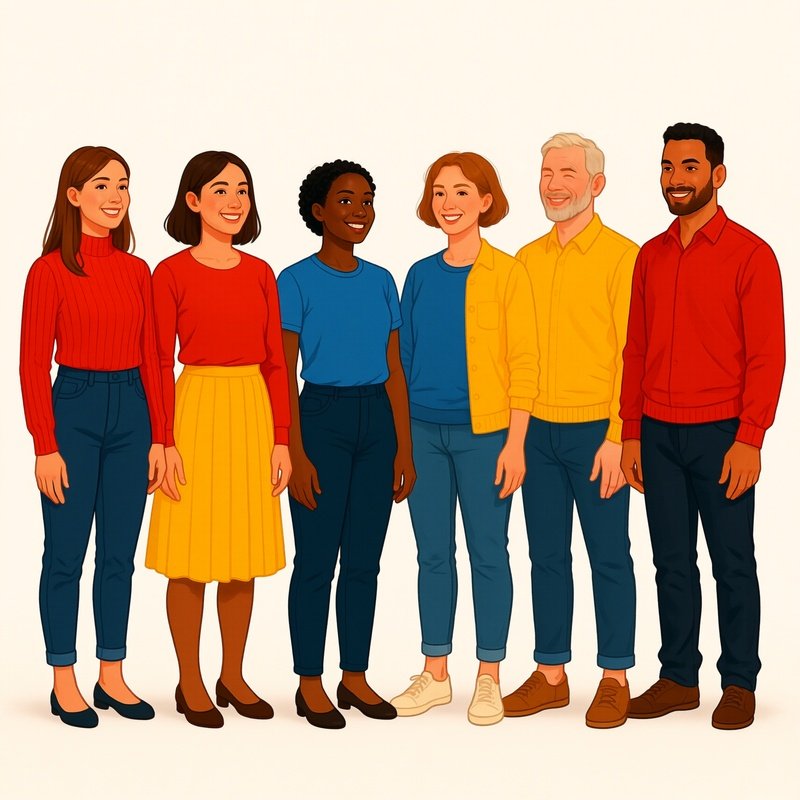 A Diverse Group Of People Standing In A Row Diversity People