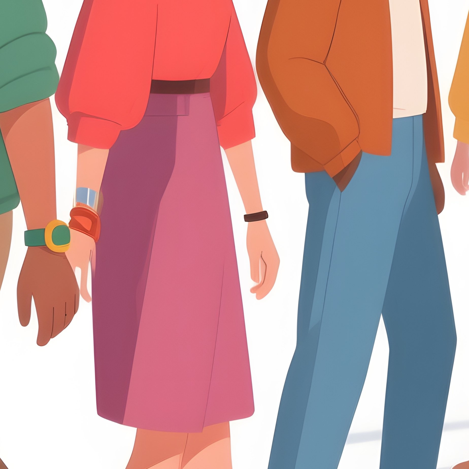 A Diverse Group Of People Walking In A Line Diversity Community - Full Resolution Quality Preview