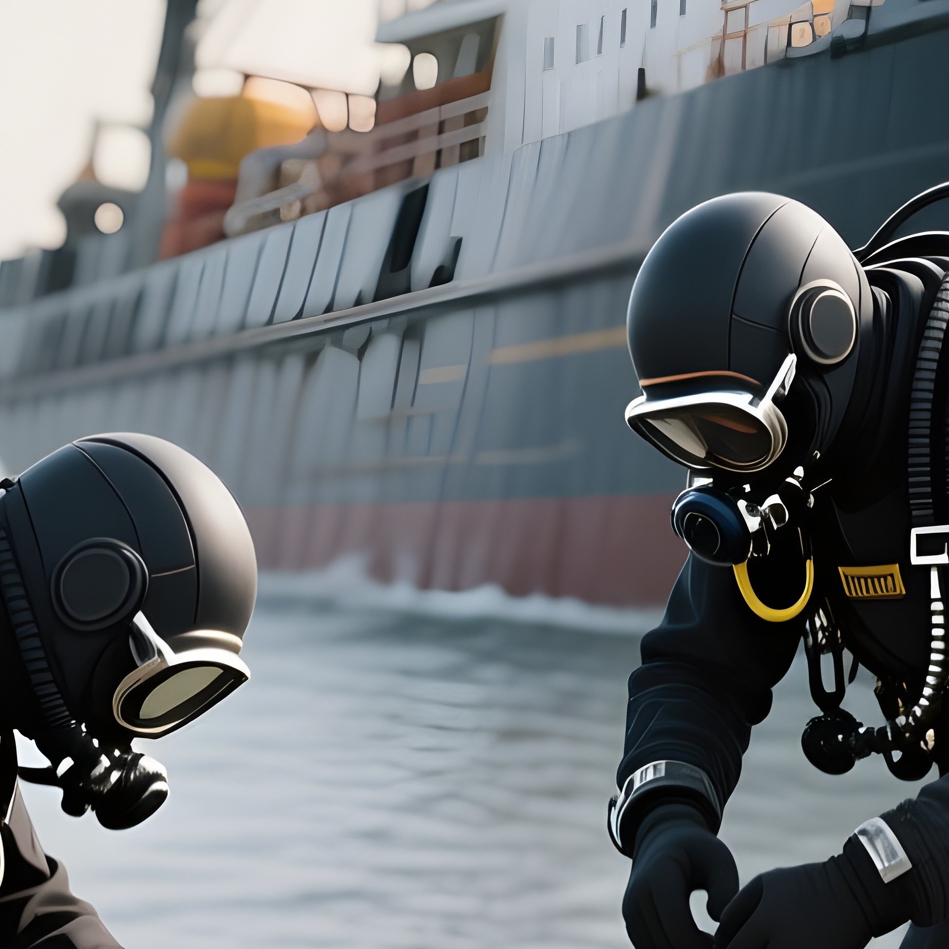 A Diving Support Vessel Preparing Gear Near An Expedition Zone - Full Resolution Quality Preview