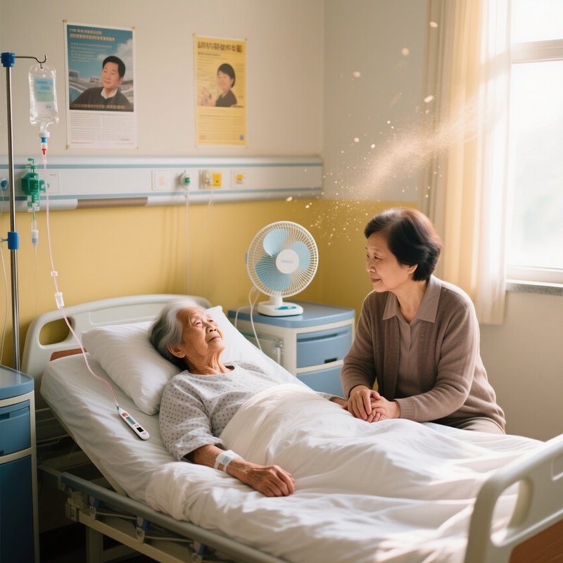 A Documentary Photograph Of A Elderly Patient In A Hospital Bed In India