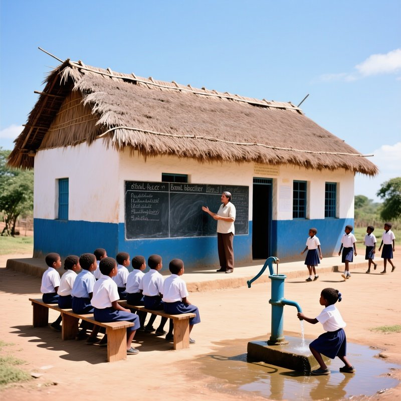 A Documentary Photograph Of A Rural School In Ghana