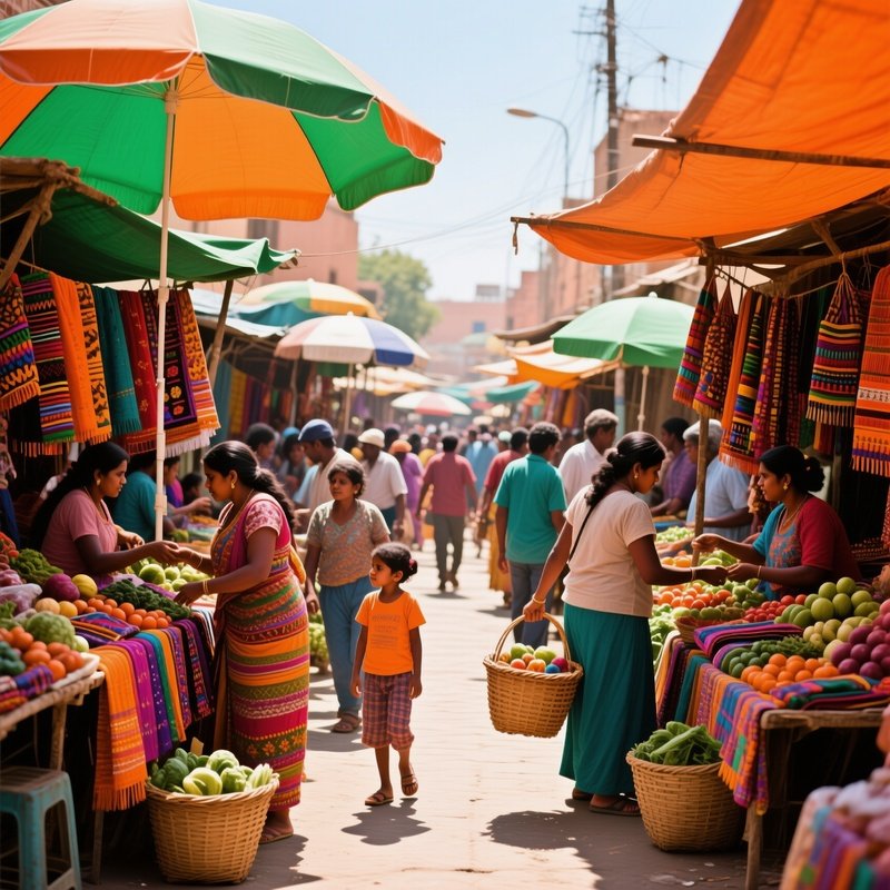 A Documentary Photograph Of A Street Market In Kenya