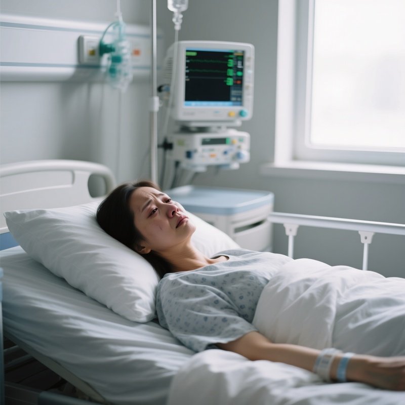 A Documentary Photograph Of A Woman In A Hospital Room