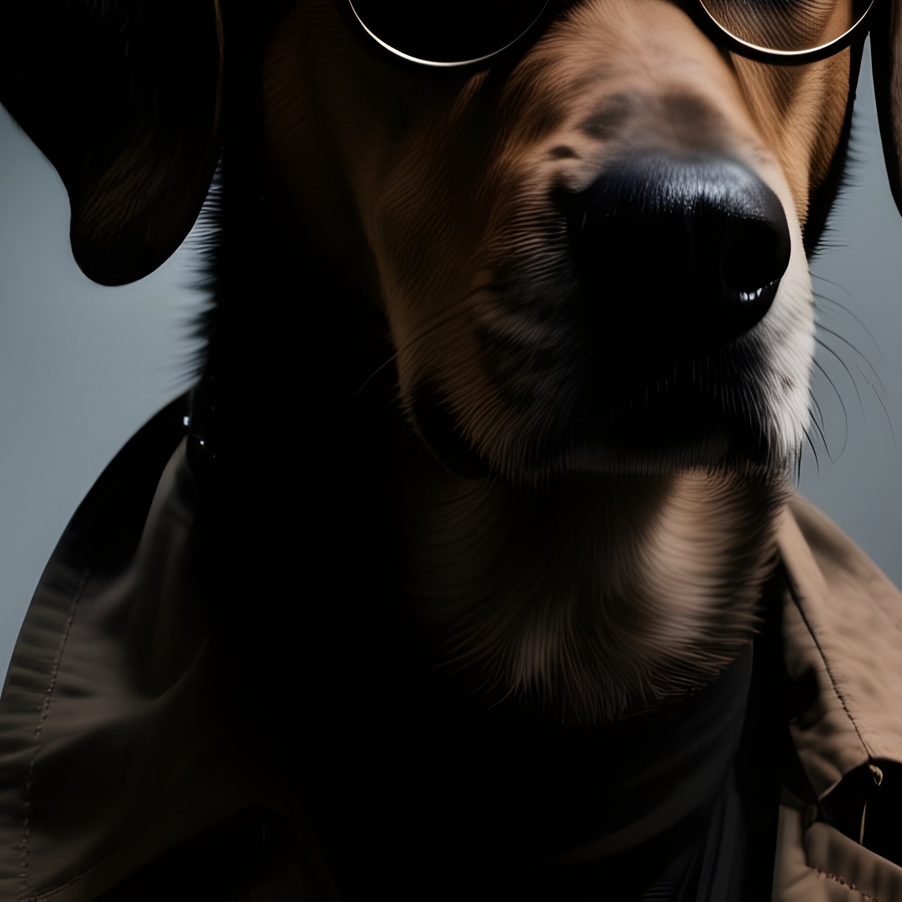 A Dog Detective In A Dark Mysterious Scene - Full Resolution Quality Preview