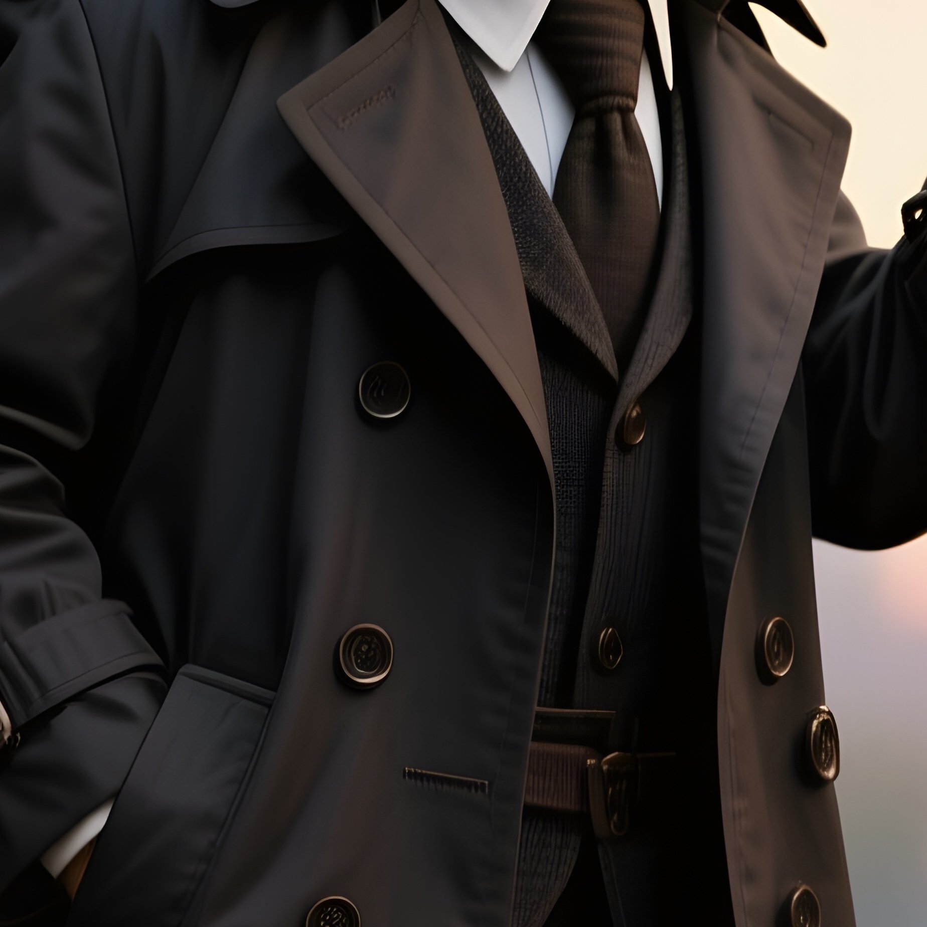 A Dog Detective In Trench Coat And Monocle - Full Resolution Quality Preview